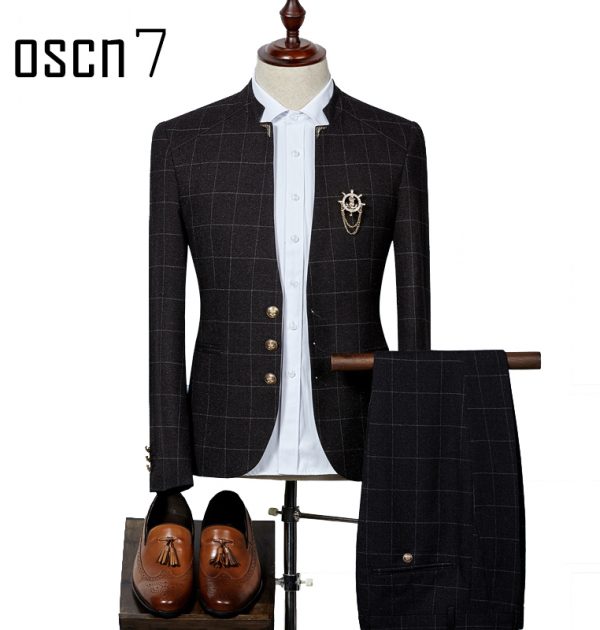 OSCN7-Plaid-Suit-Men-Slim-Fit-Main