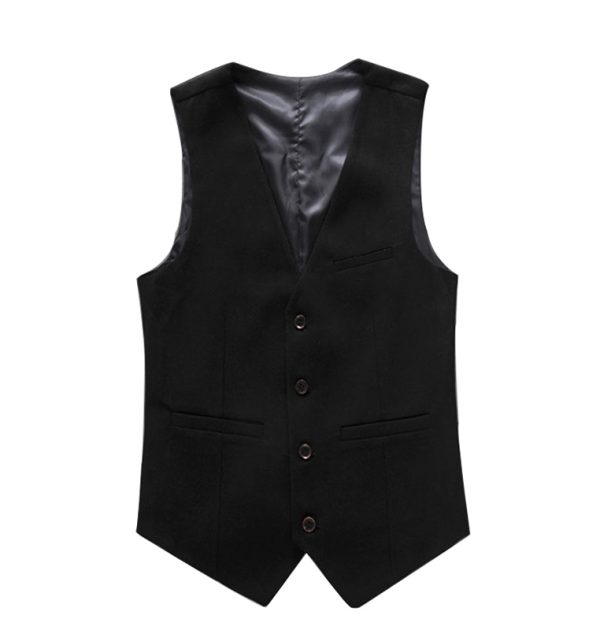 OSCN7 Solid Colete Masculino Fashion 2017 Slim Fit Leisure Mens Vest Suit Black