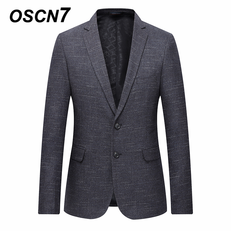 OSCN7 Gray Stripe Casual Blazer