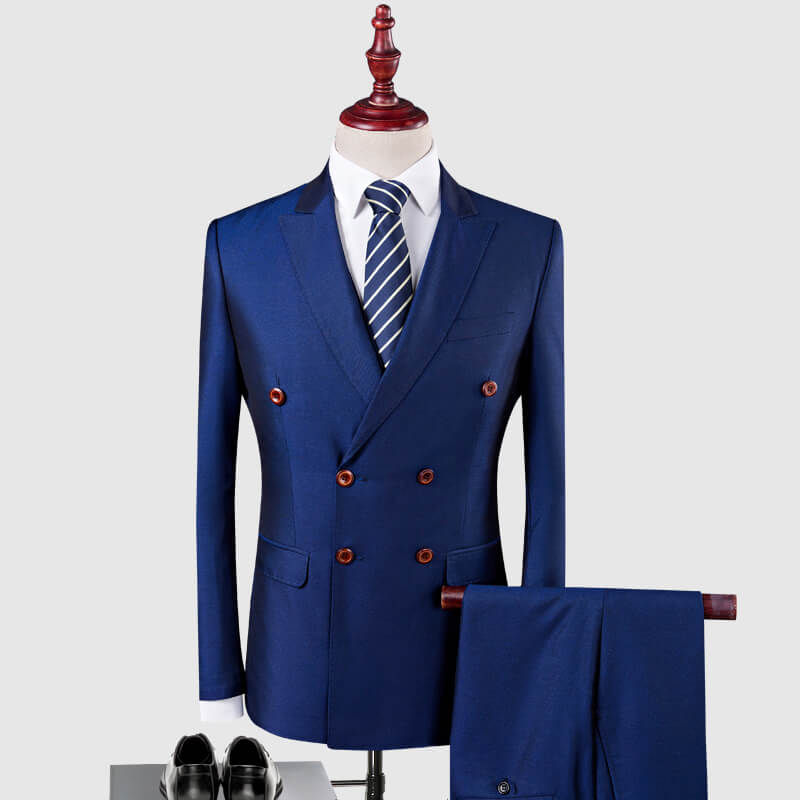 OSCN7 Double Breasted Suit Men 3 Piece 2018 Fashion Wedding Dress Suits ...