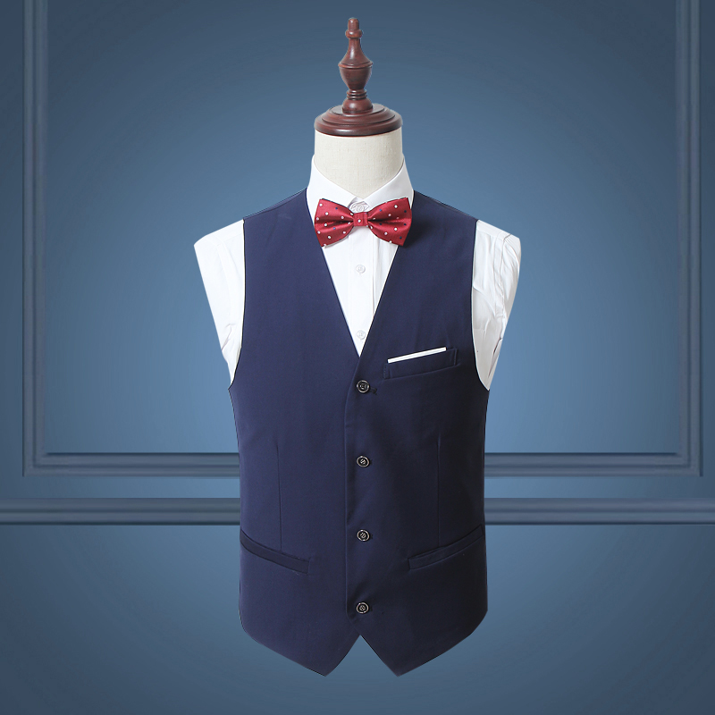 OSCN7 Solid Mens Vest Suit Slim Fit Business Formal Colete Masculino ...