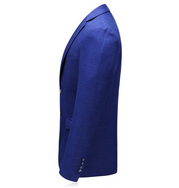 OSCN7 Blue Mens Blazer Jackets Side View